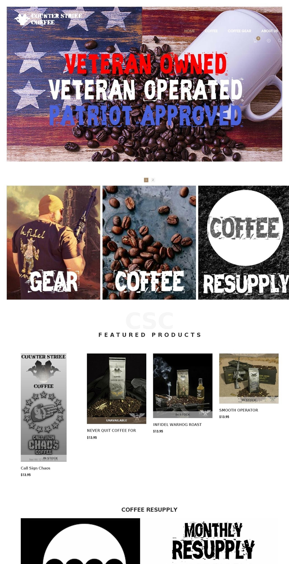counterstrikecoffeecompany.com — Shopify storefront screenshot
