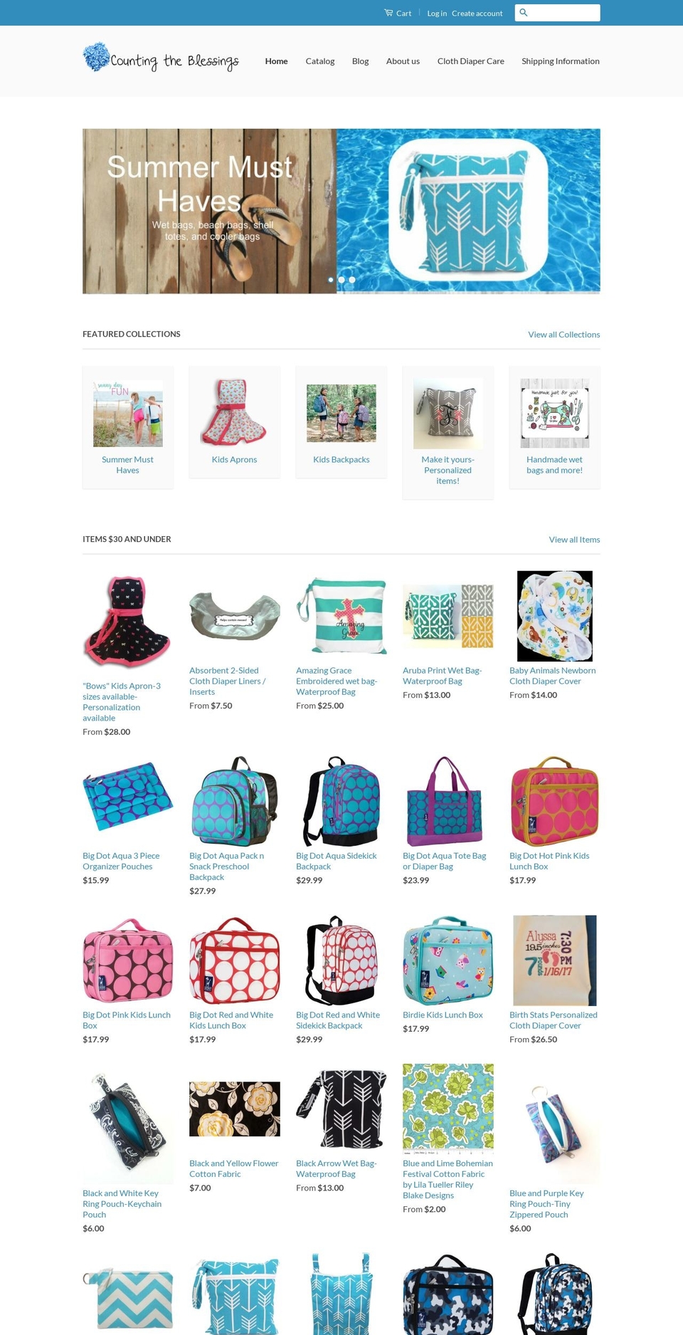 countingtheblessings.com shopify website screenshot