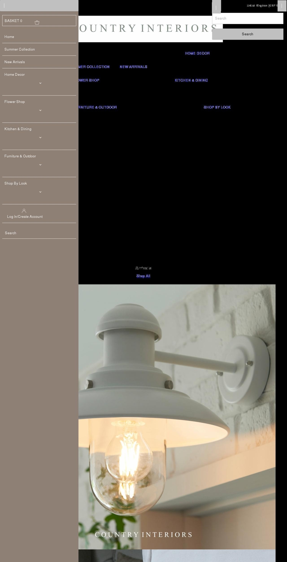 country-interiors.com shopify website screenshot