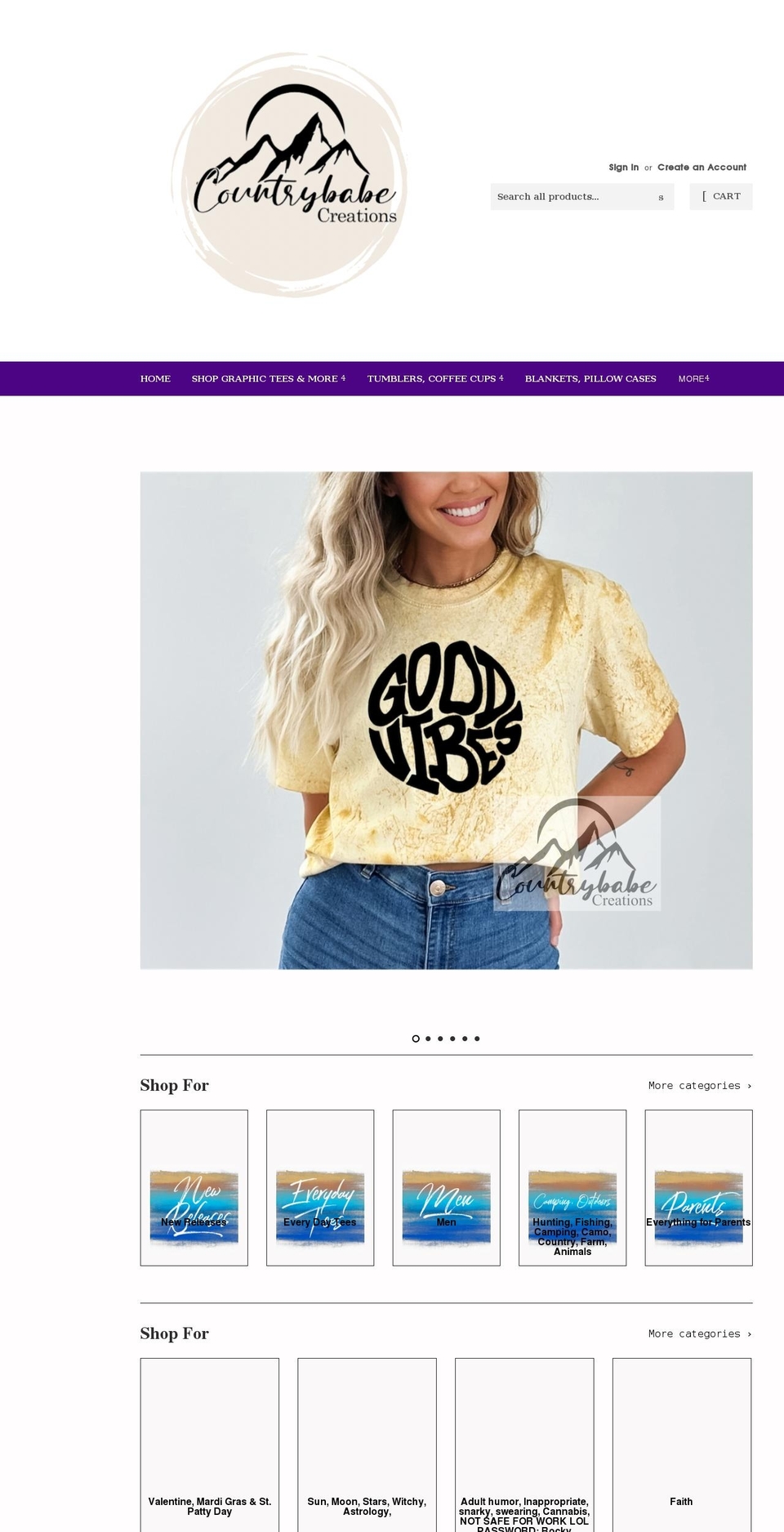 countrybabecreations.net shopify website screenshot