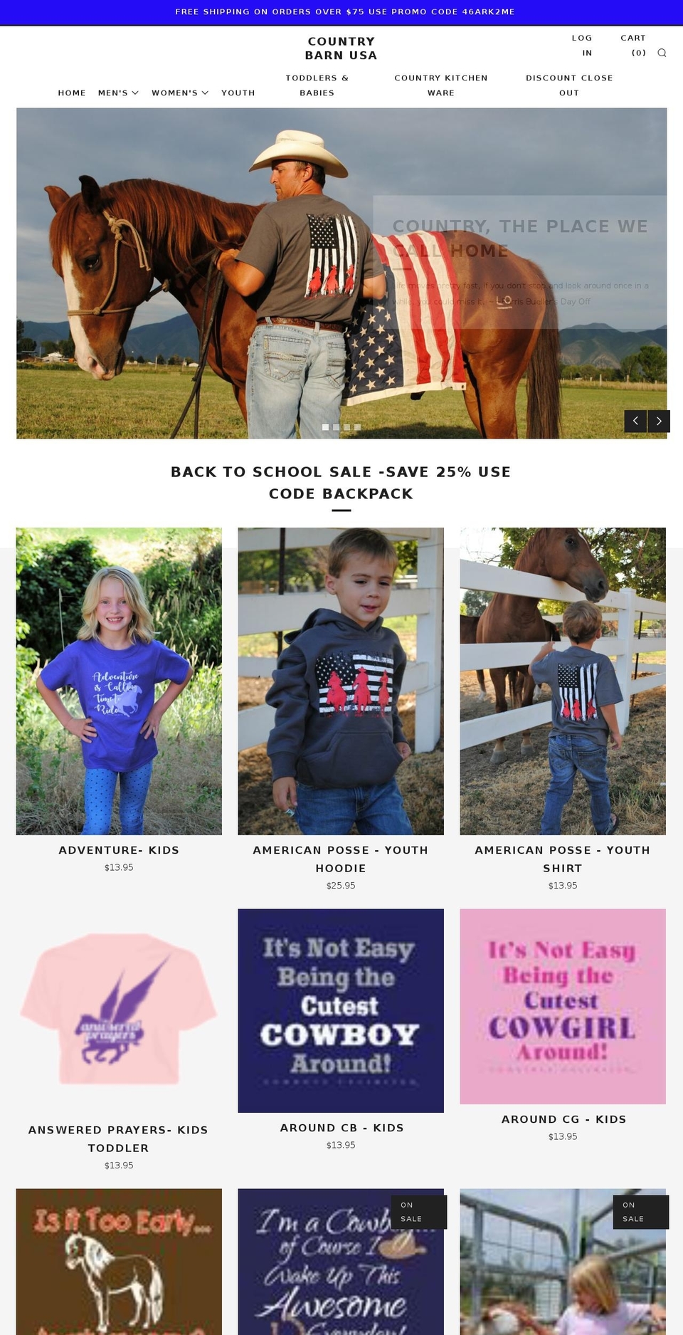 countrybarnusa.com — Shopify storefront screenshot