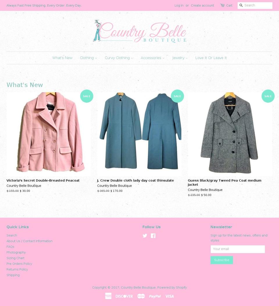 countrybelleboutique.com shopify website screenshot