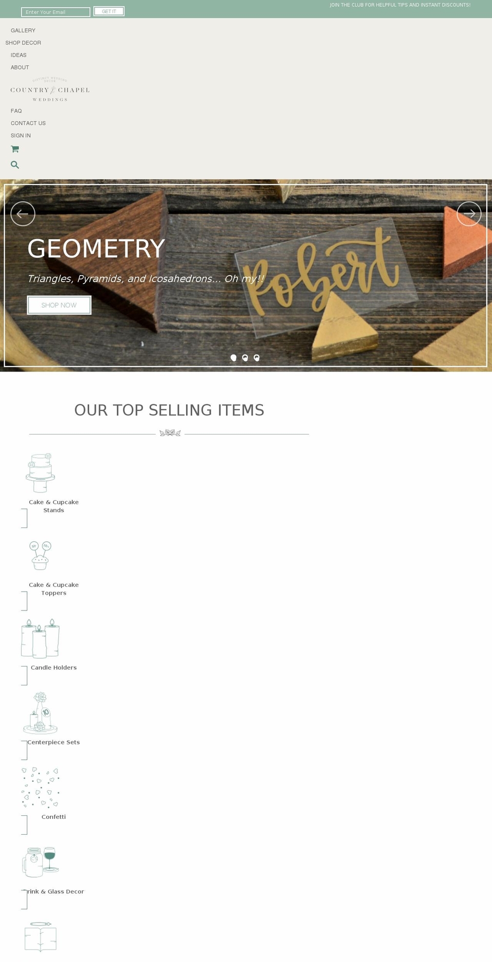 countrychapelweddings.com — Shopify storefront screenshot