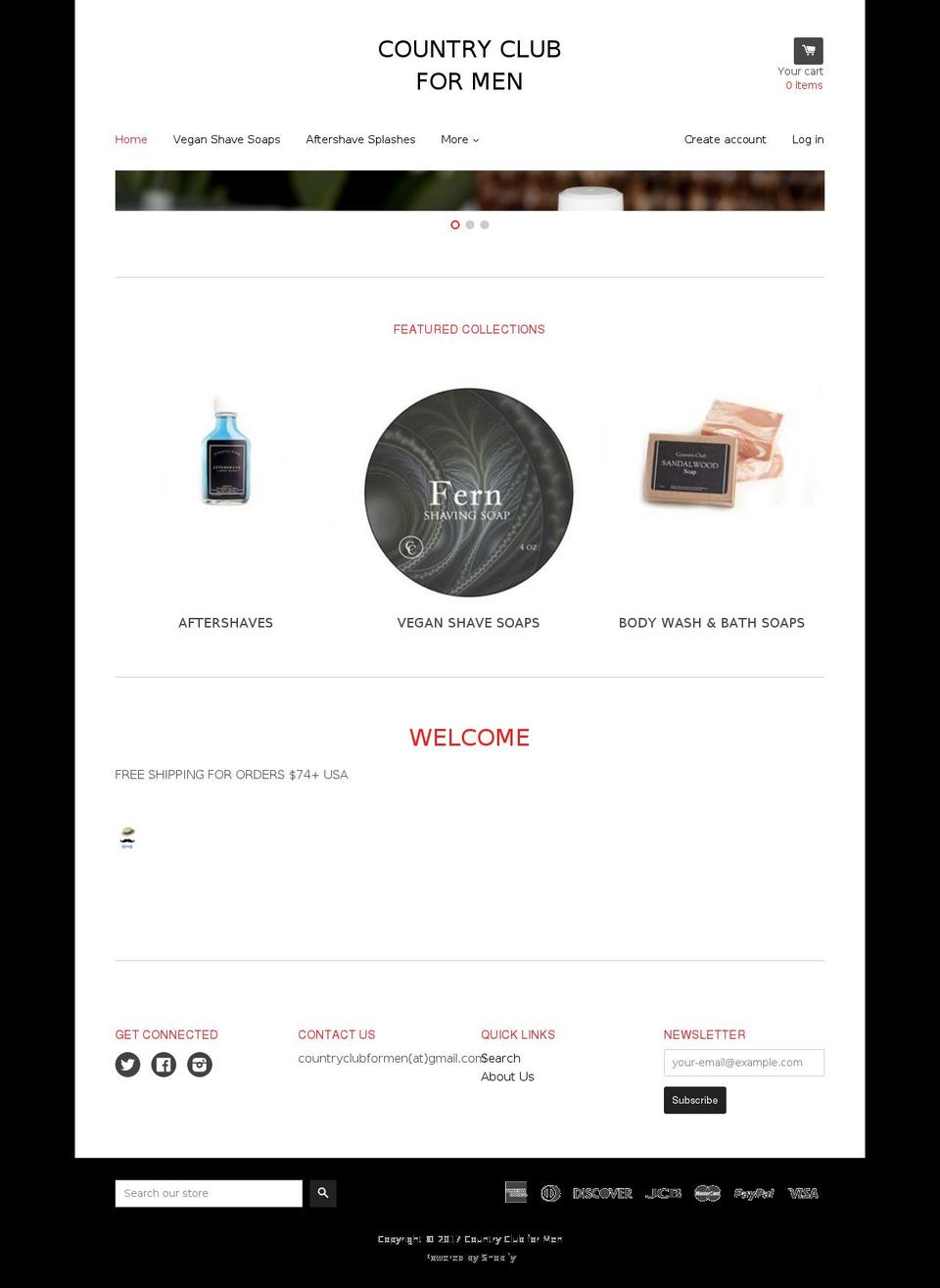 countryclubformen.com shopify website screenshot