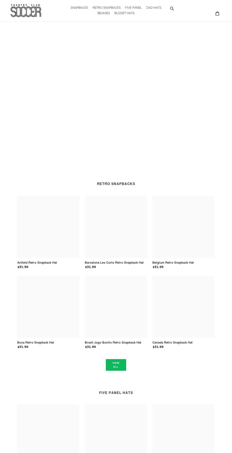 countryclubsoccer.com shopify website screenshot