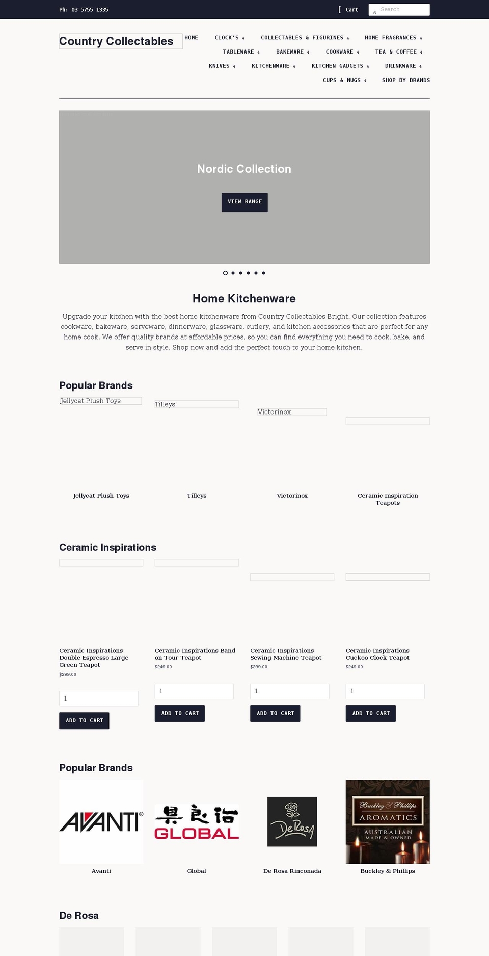 countrycollectablesbright.com — Shopify storefront screenshot