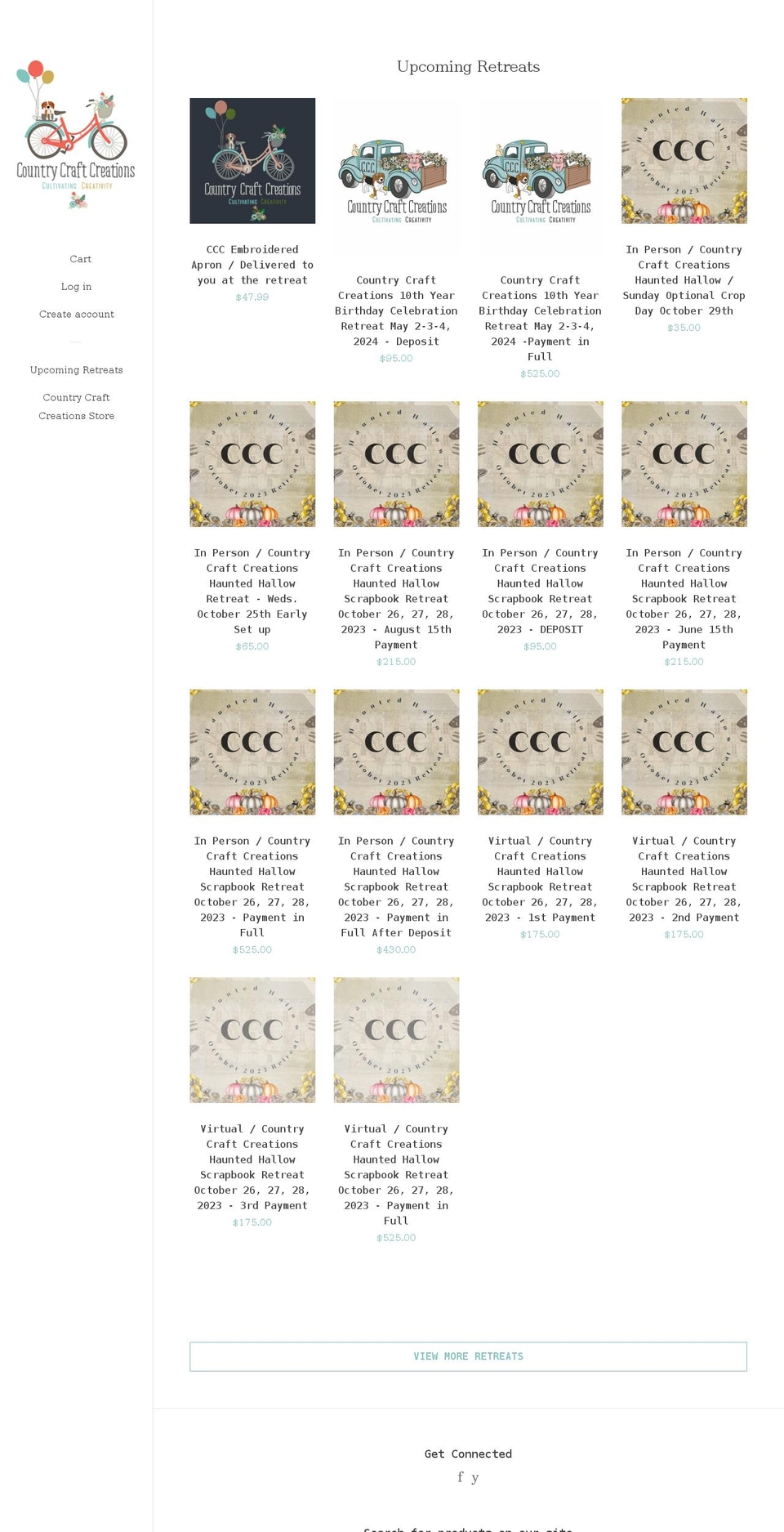 Pop with Installments message Shopify theme site example countrycraftretreats.com