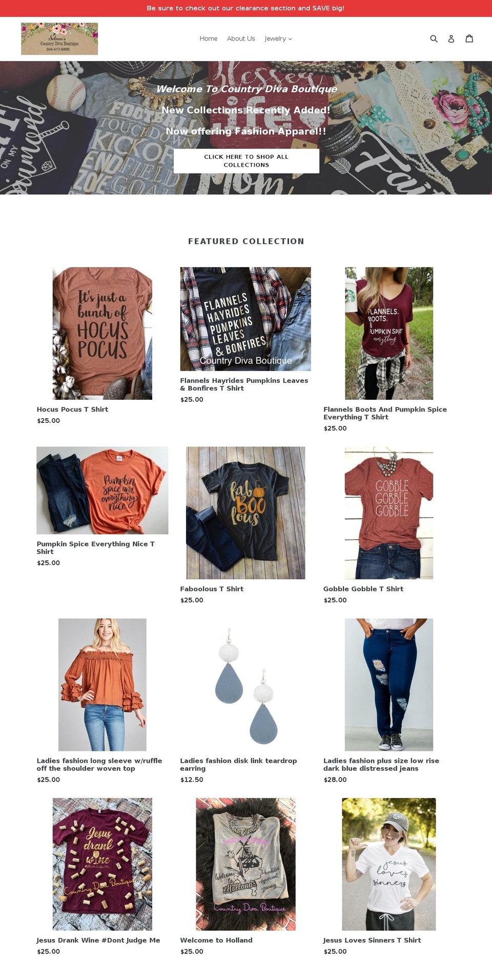 countrydiva.org shopify website screenshot