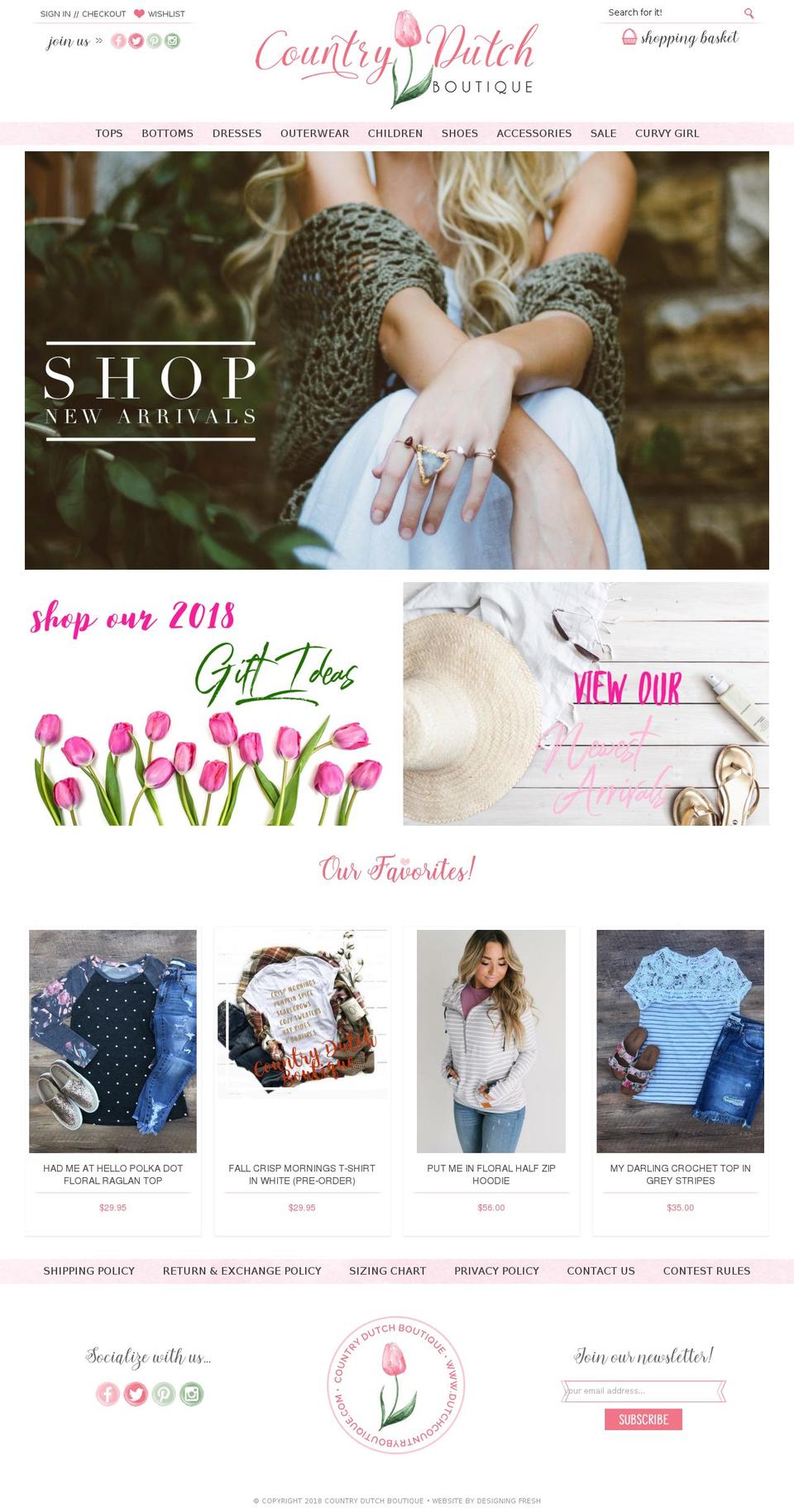 countrydutchboutique.com shopify website screenshot