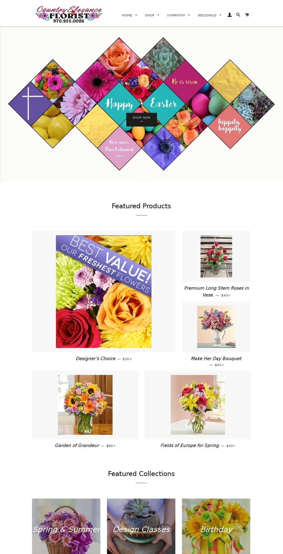 countryeleganceflorists.com shopify website screenshot