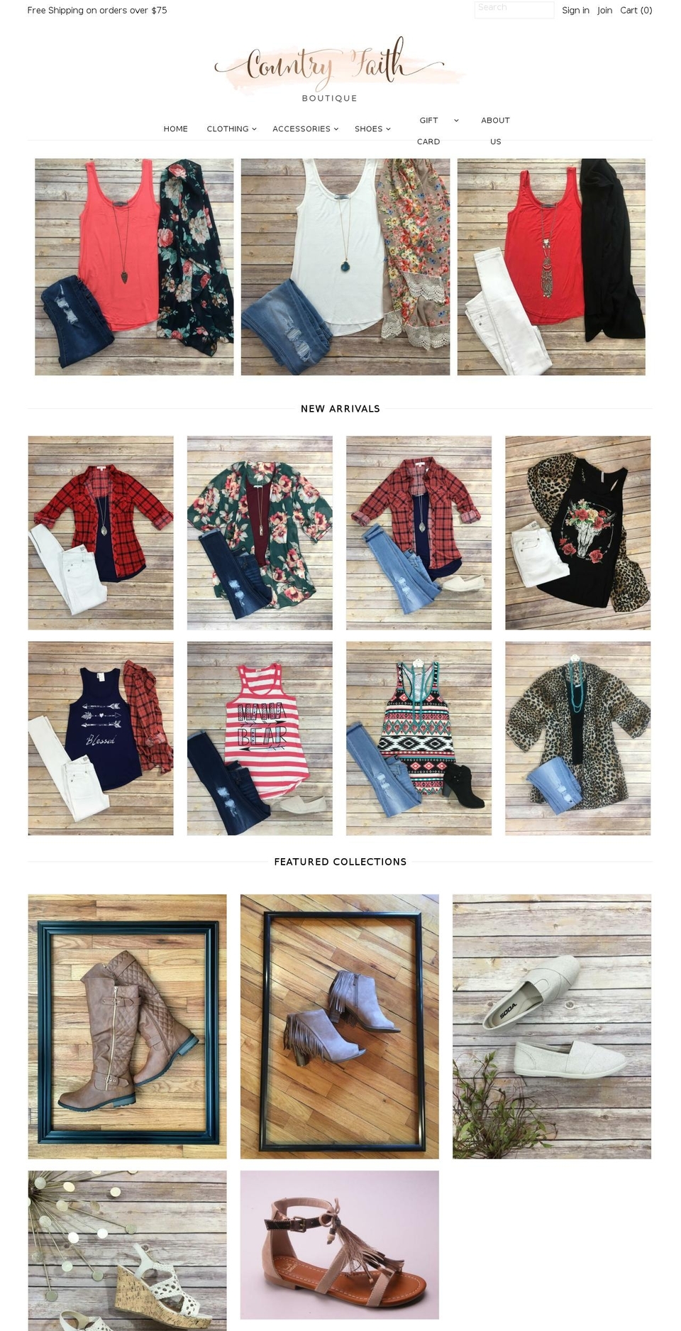 countryfaithboutique.com shopify website screenshot