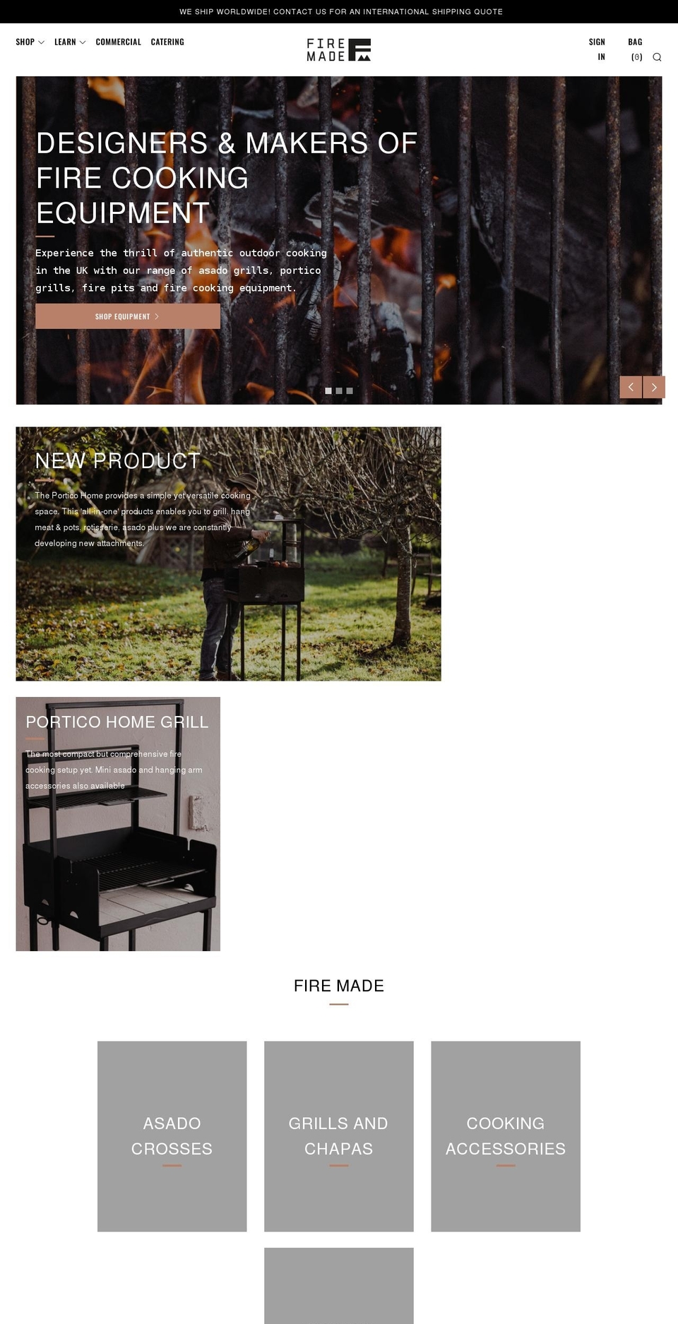 countryfirekitchen.com — Shopify storefront screenshot