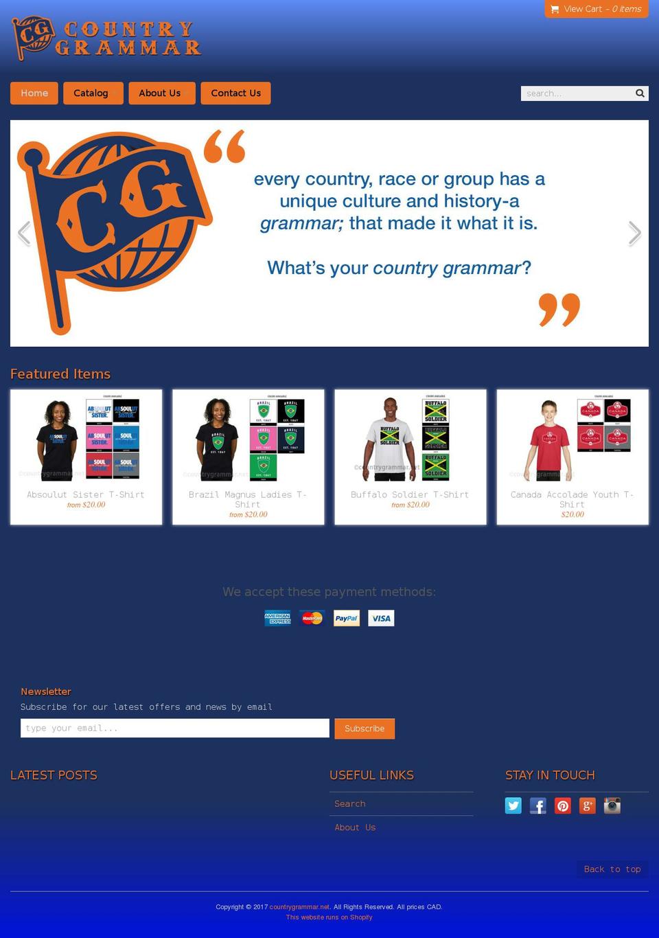 countrygrammar.net shopify website screenshot