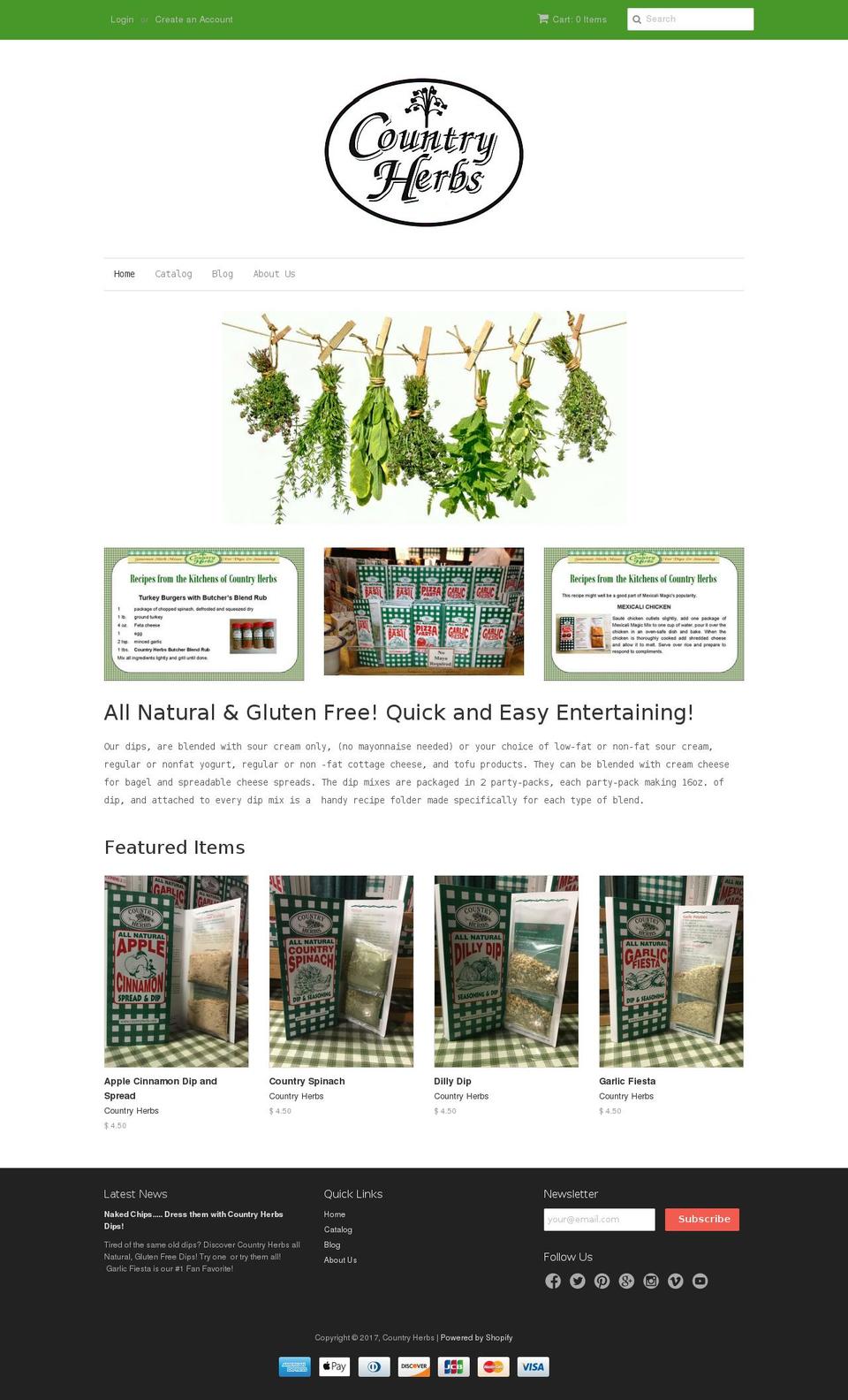 countryherb.com shopify website screenshot
