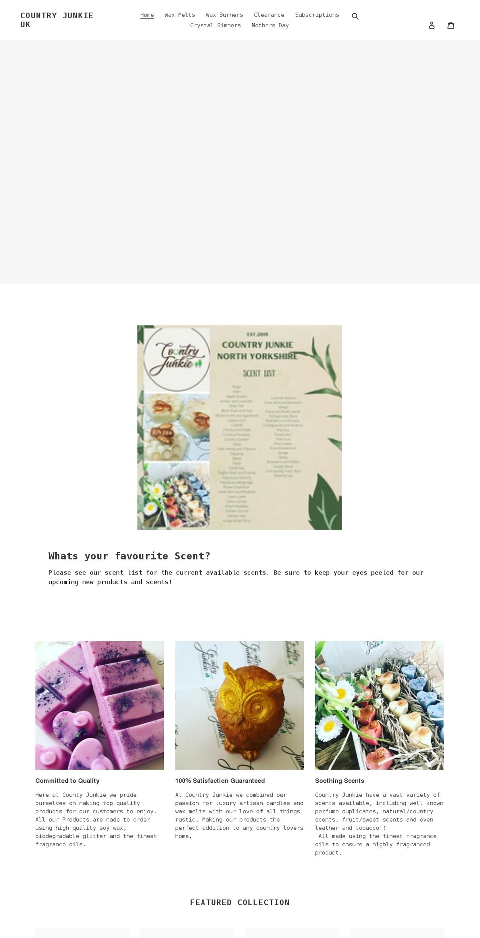countryjunkie.co.uk shopify website screenshot