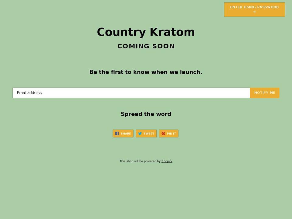 countrykratom.com shopify website screenshot