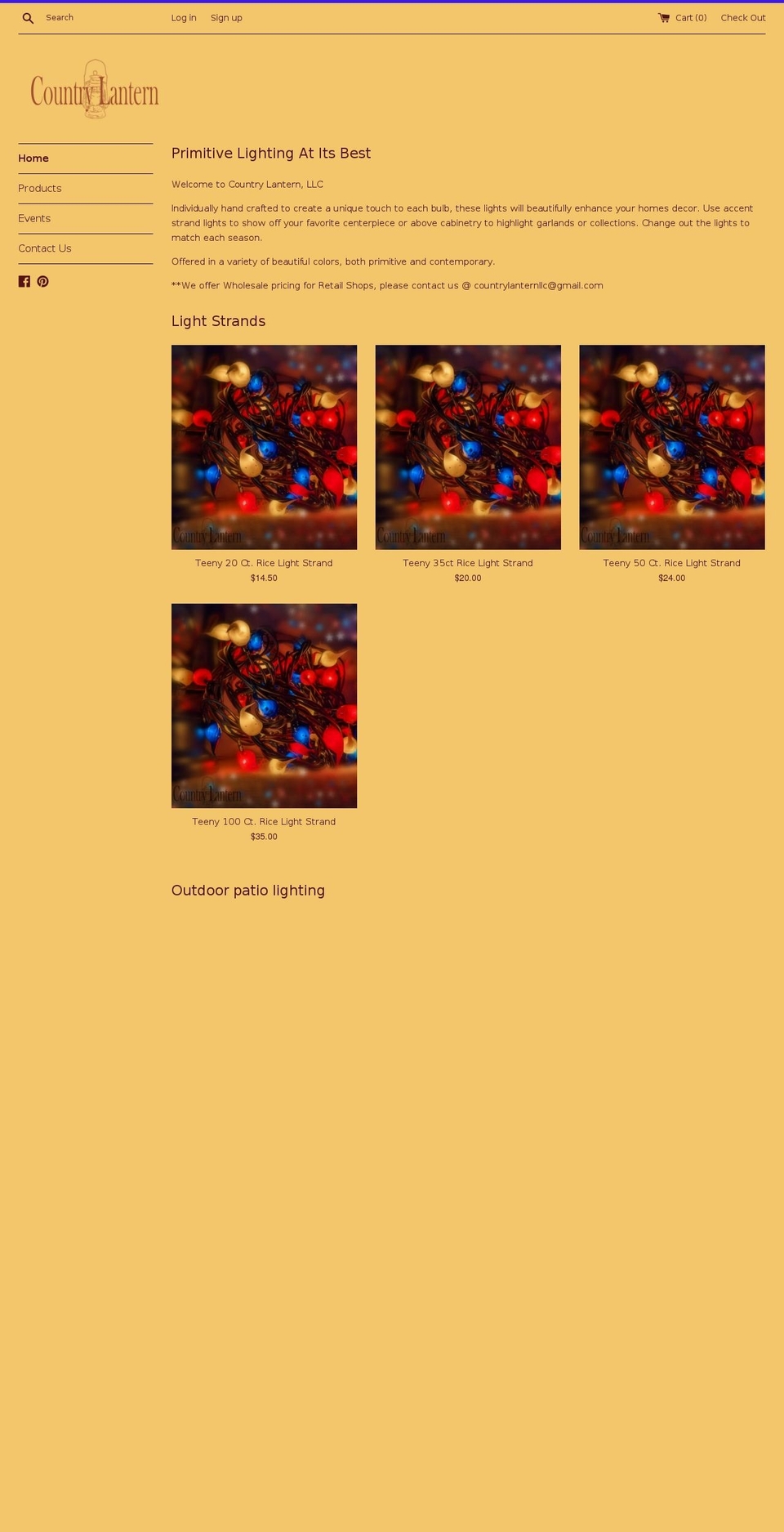 countrylantern.net shopify website screenshot