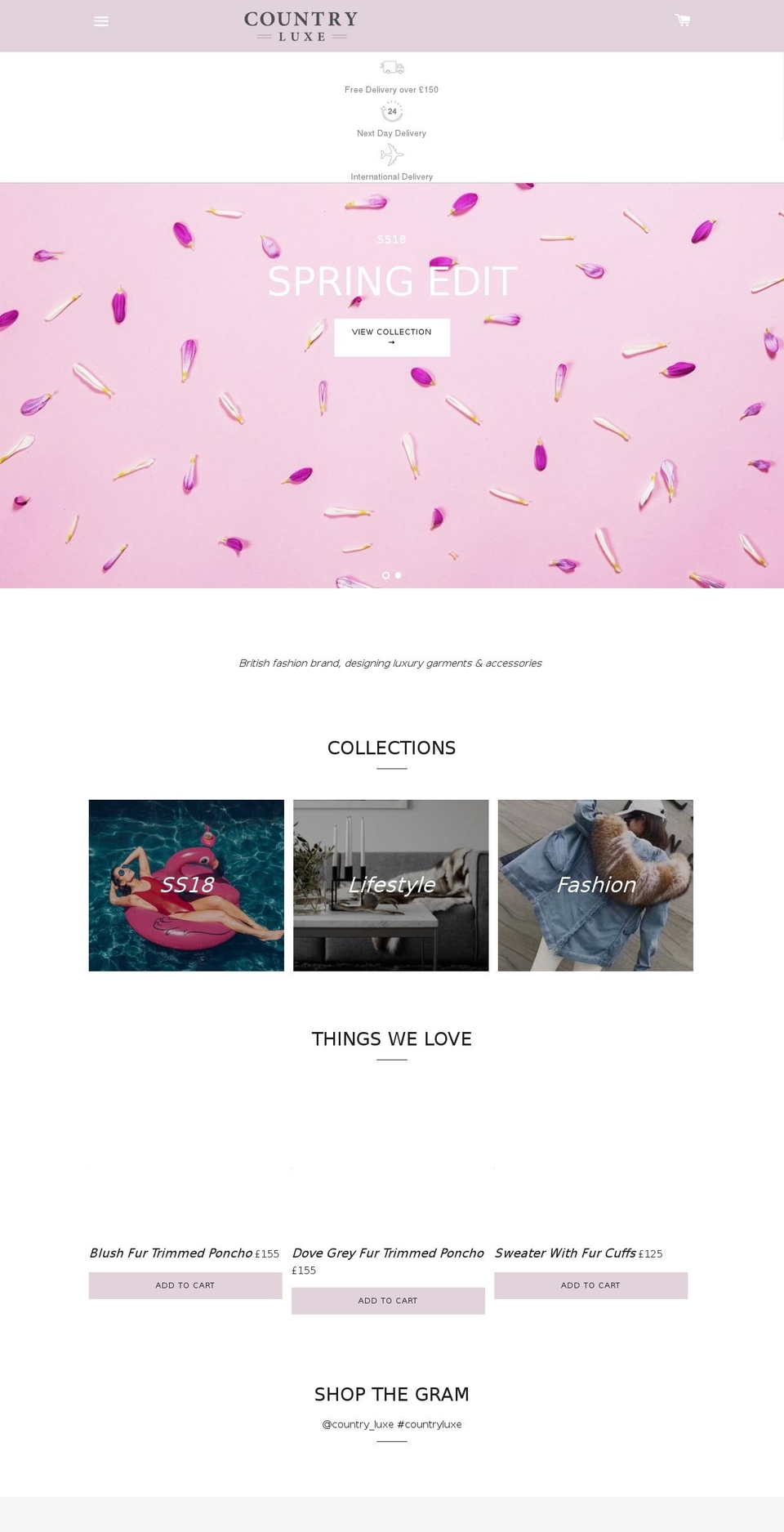 countryluxe.co.uk shopify website screenshot