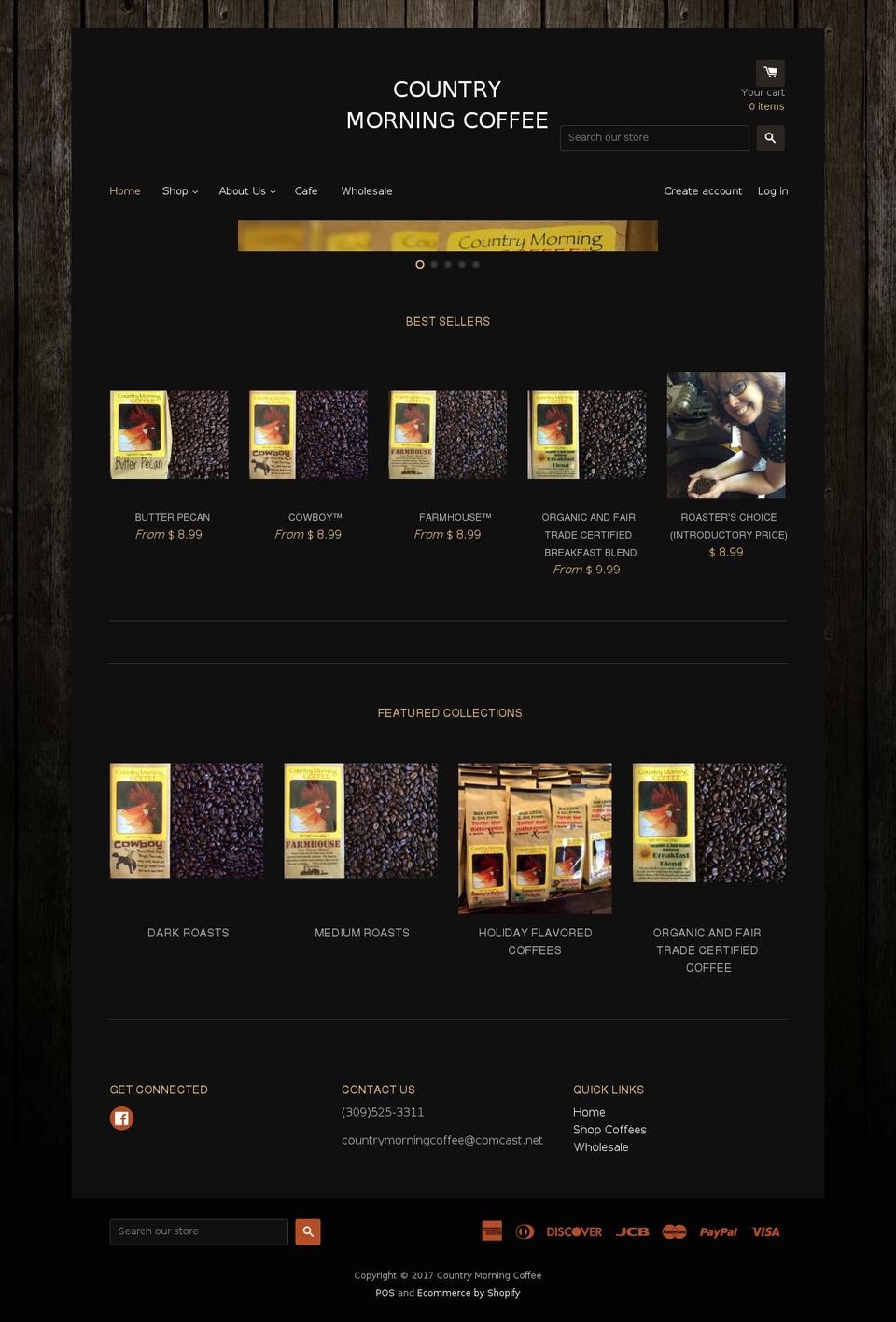 countrymorningcoffee.com shopify website screenshot