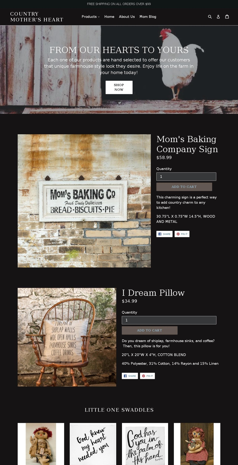 countrymothersheart.com — Shopify storefront screenshot