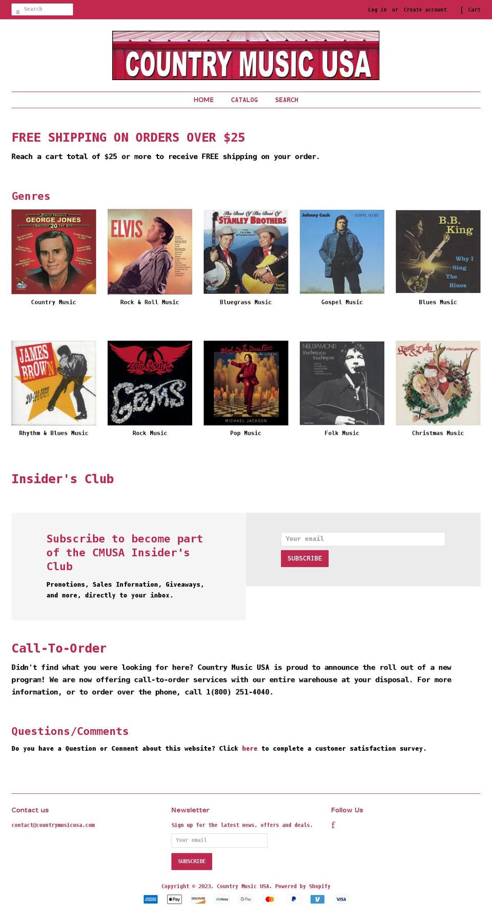 countrymusicusa.com shopify website screenshot