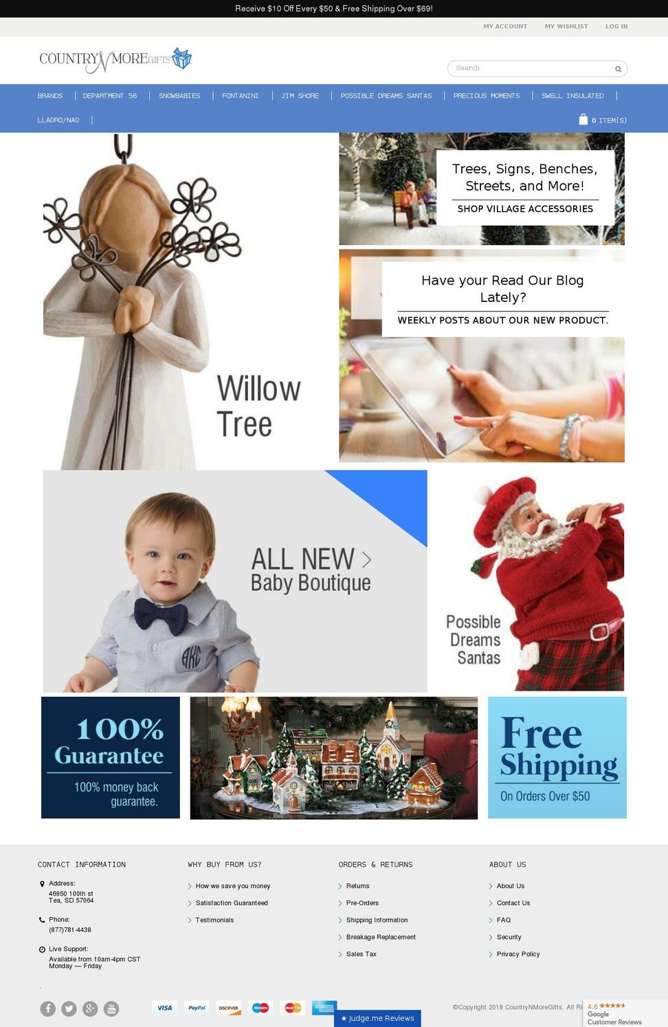 countrynmoregifts.com — Shopify storefront screenshot