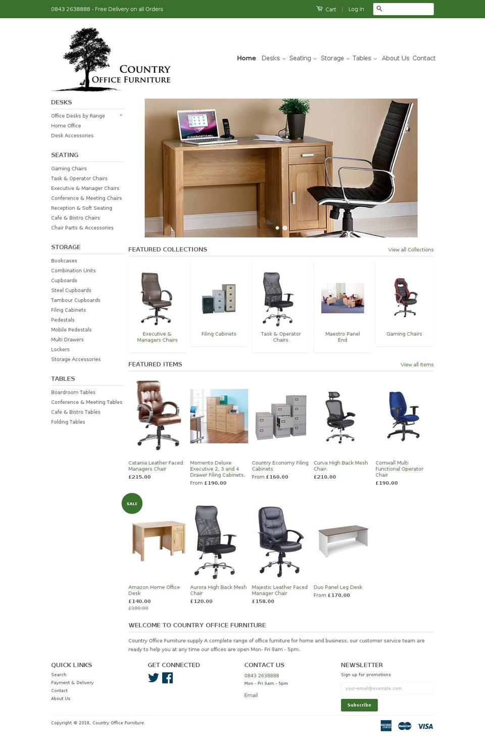 countryofficefurniture.com shopify website screenshot