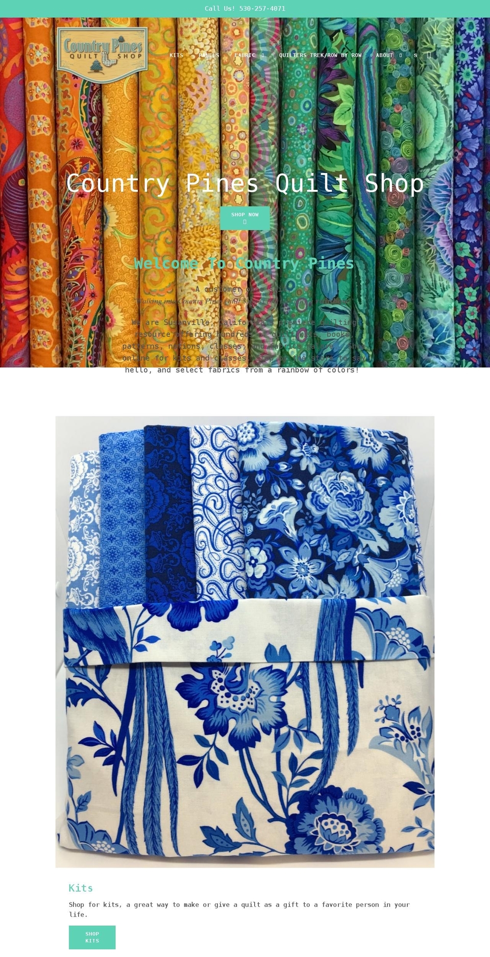 countrypinesquiltshop.com shopify website screenshot
