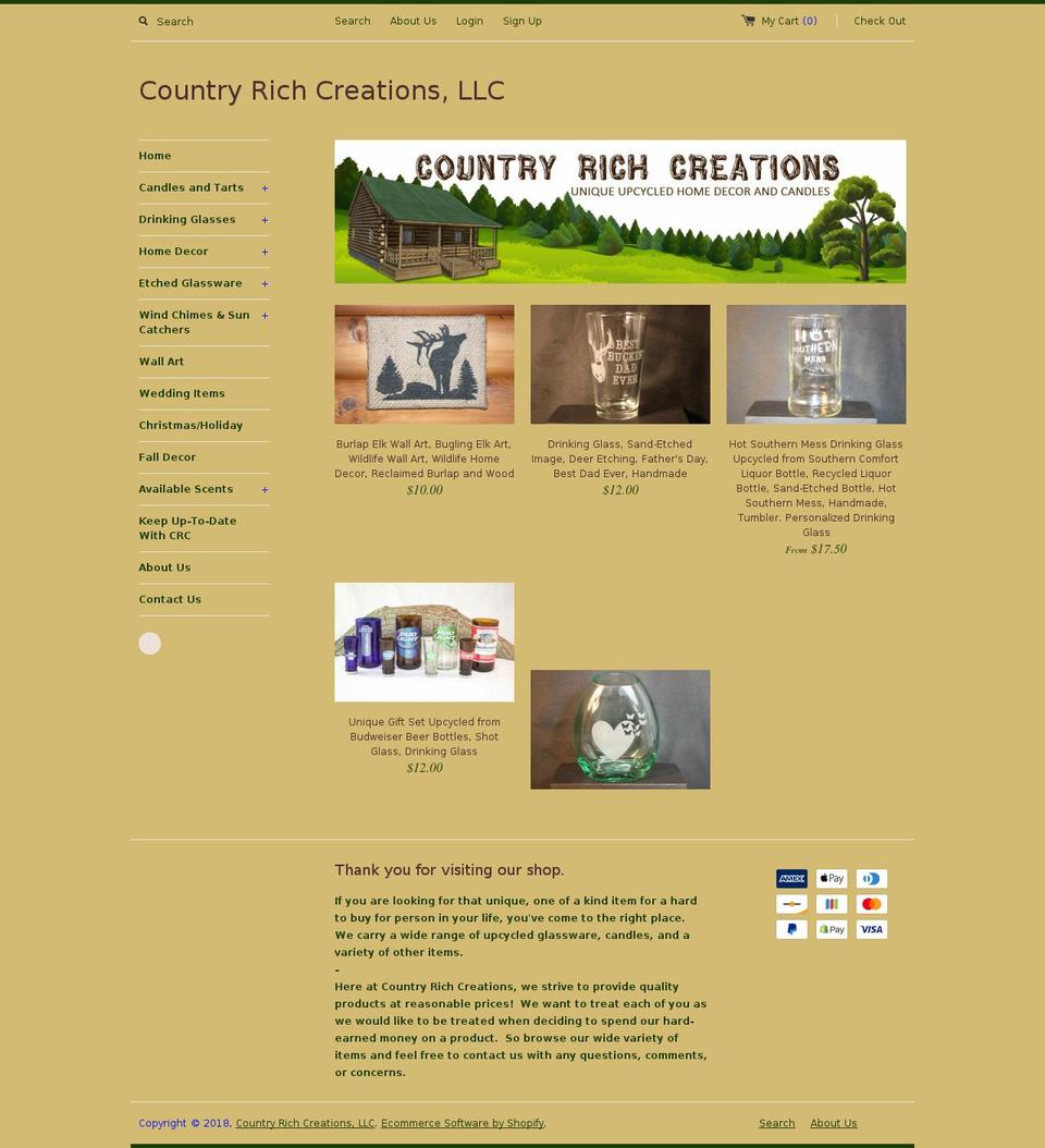 countryrichcreations.com — Shopify storefront screenshot