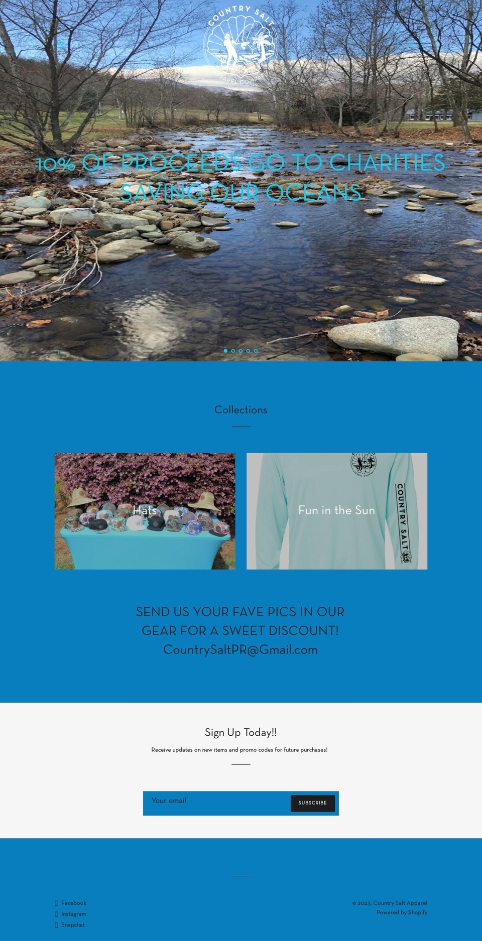 countrysaltapparel.com shopify website screenshot