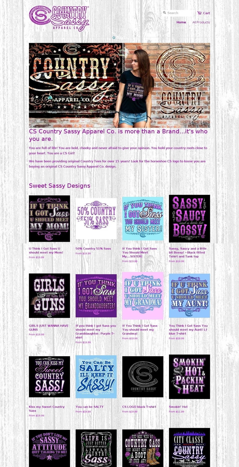 countrysassy.com — Shopify storefront screenshot