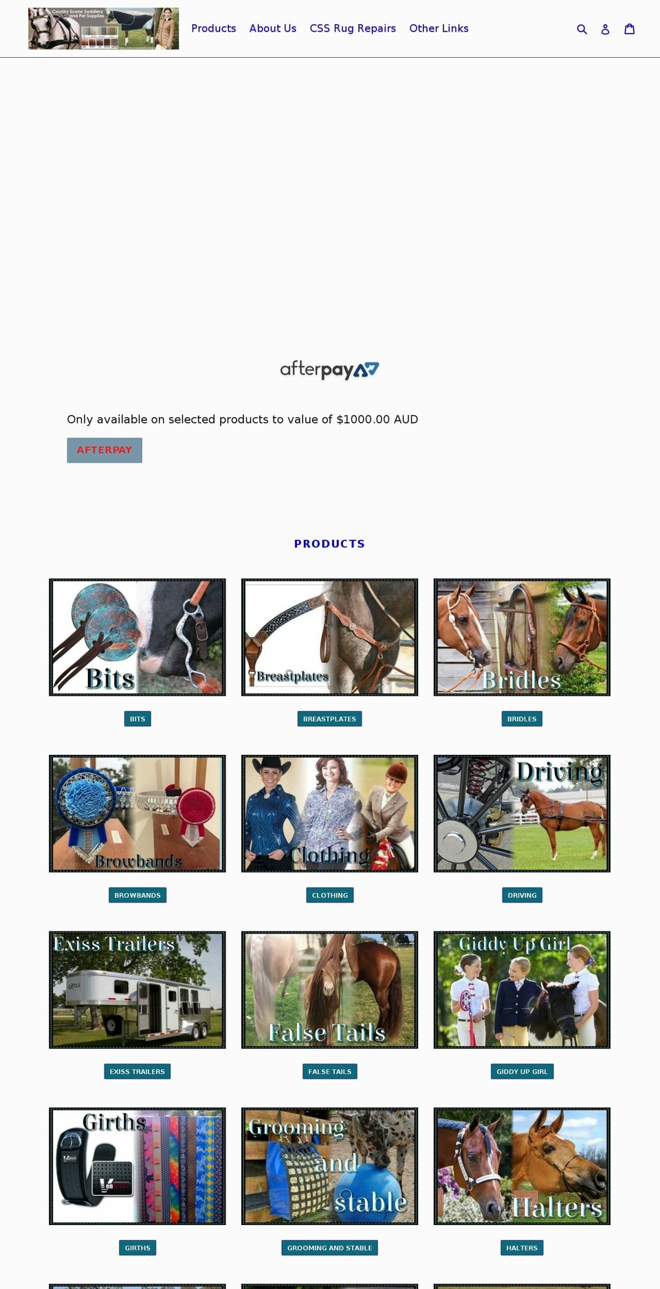 countryscenesaddleryandpetsupplies.com shopify website screenshot