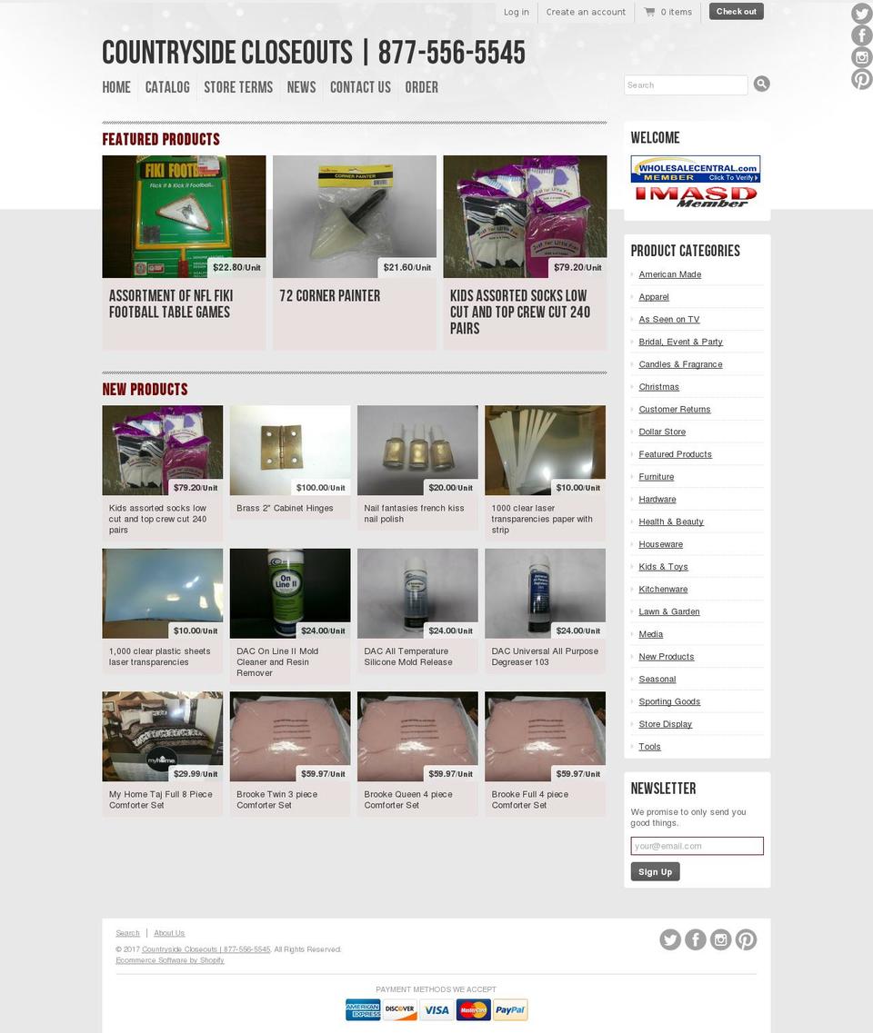 countryside-closeouts.com shopify website screenshot