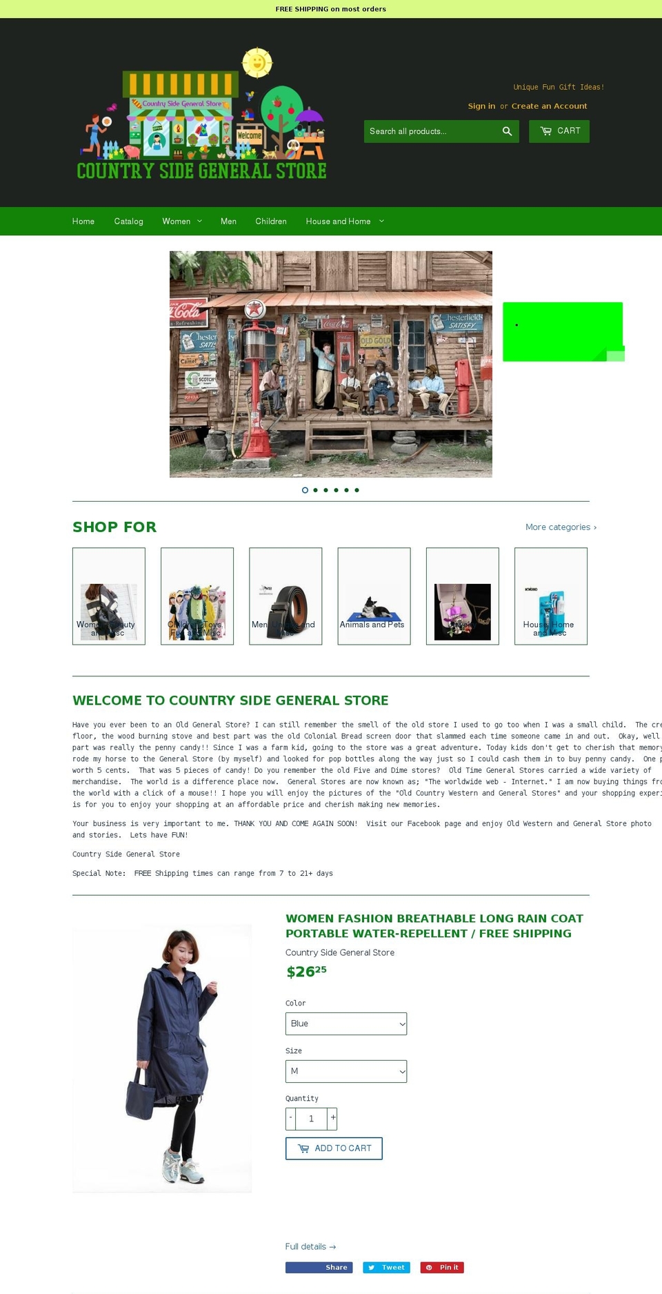 countrysidegeneralstore.com — Shopify storefront screenshot
