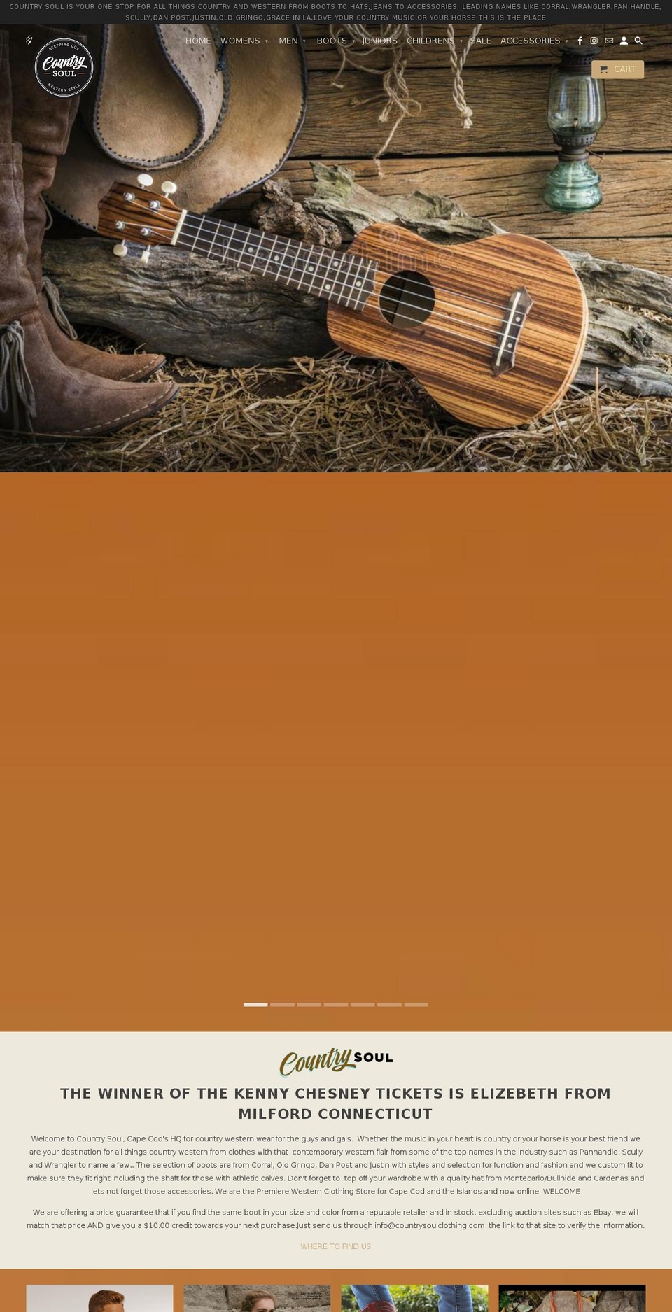 countrysoulclothing.com — Shopify storefront screenshot