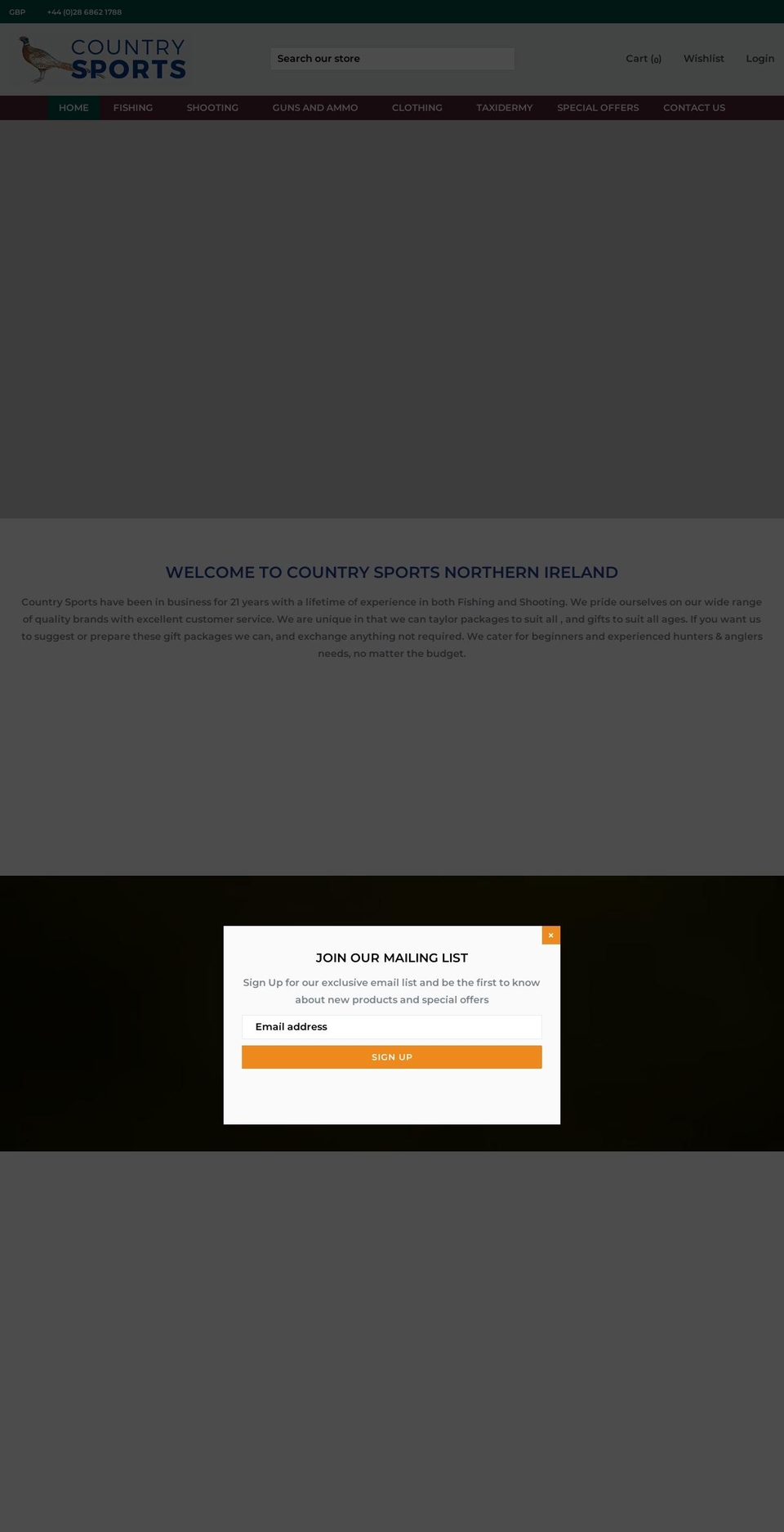 countrysportsni.com shopify website screenshot