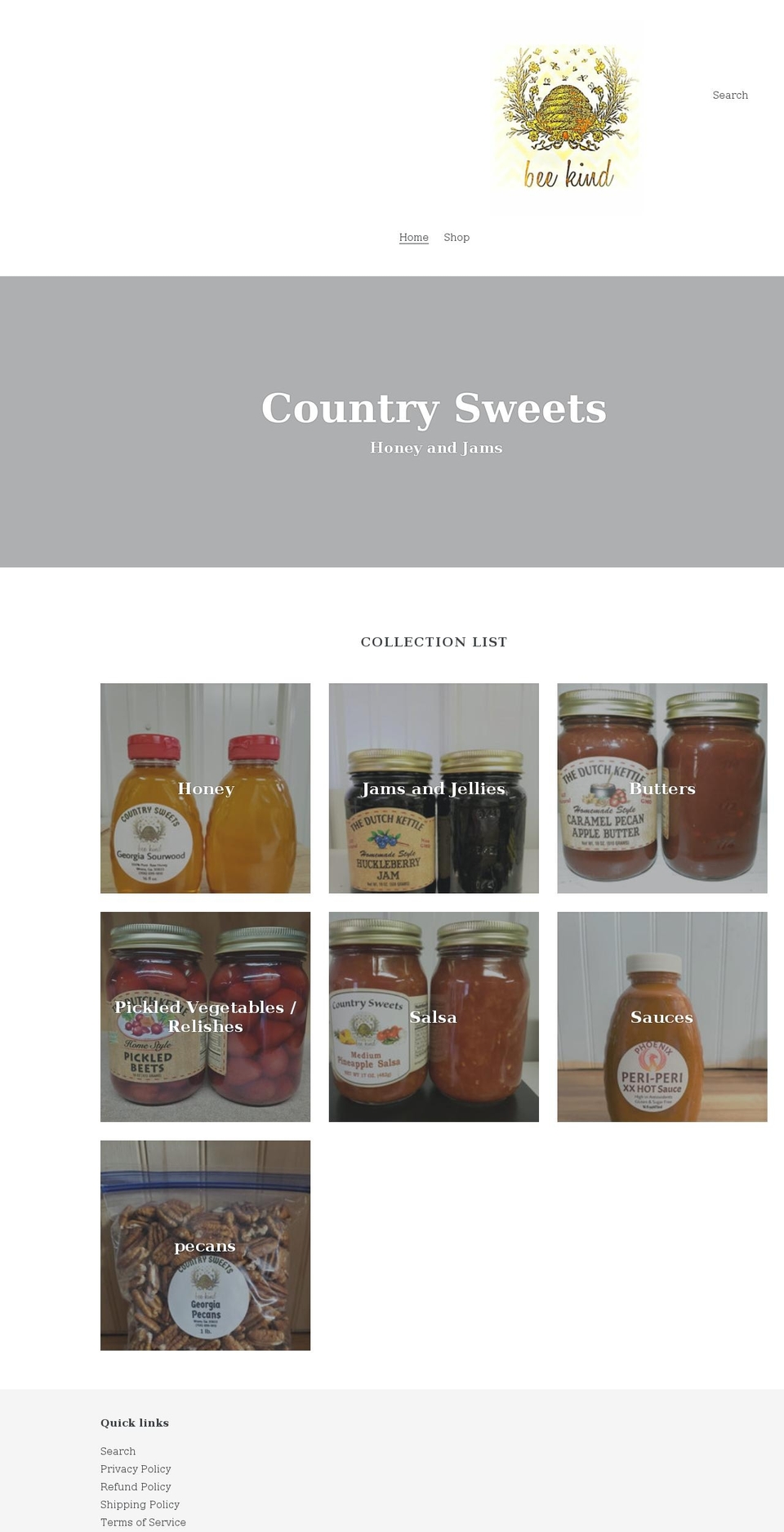 countrysweets.shop shopify website screenshot