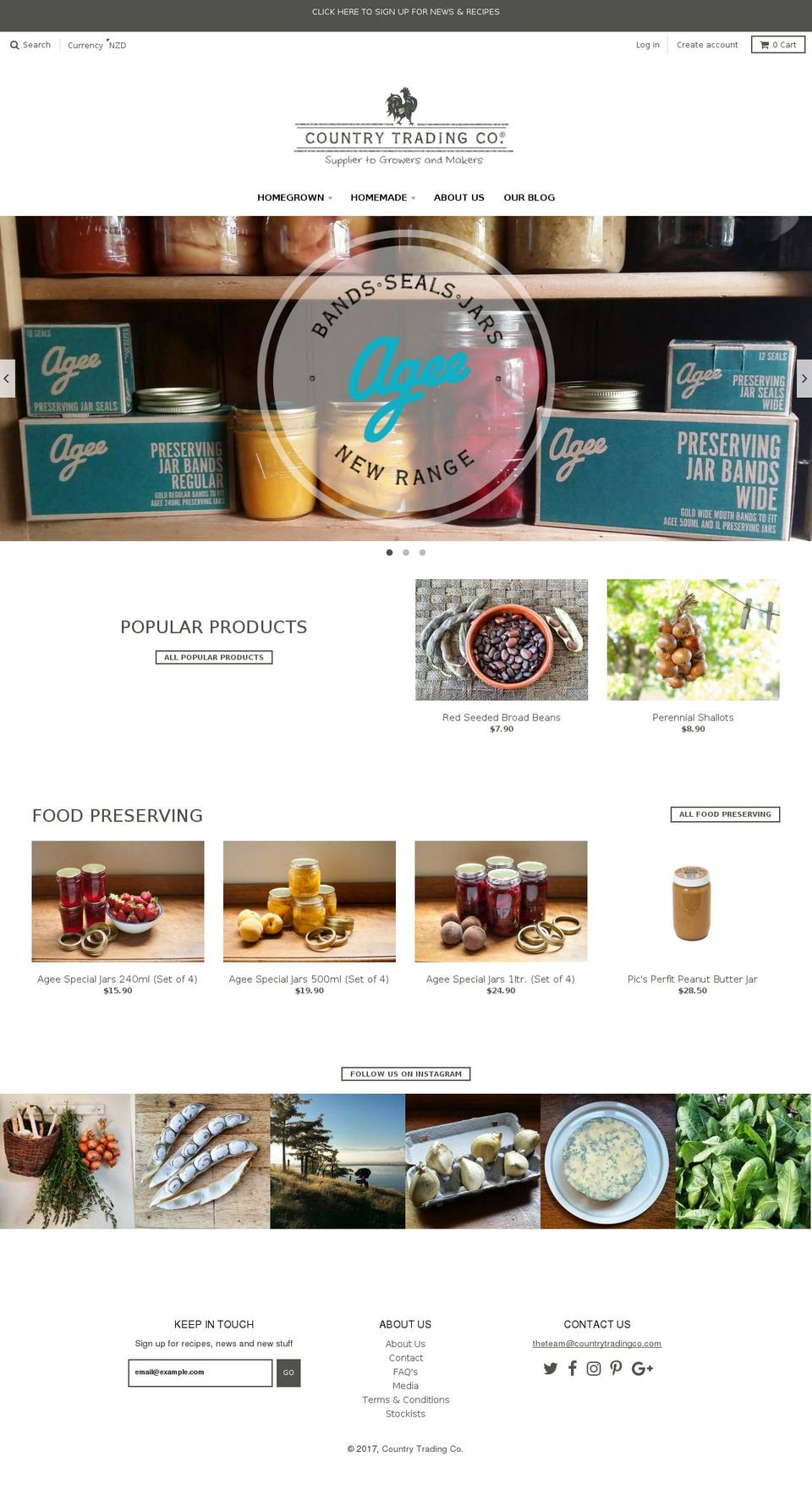 countrytrading.co.nz shopify website screenshot