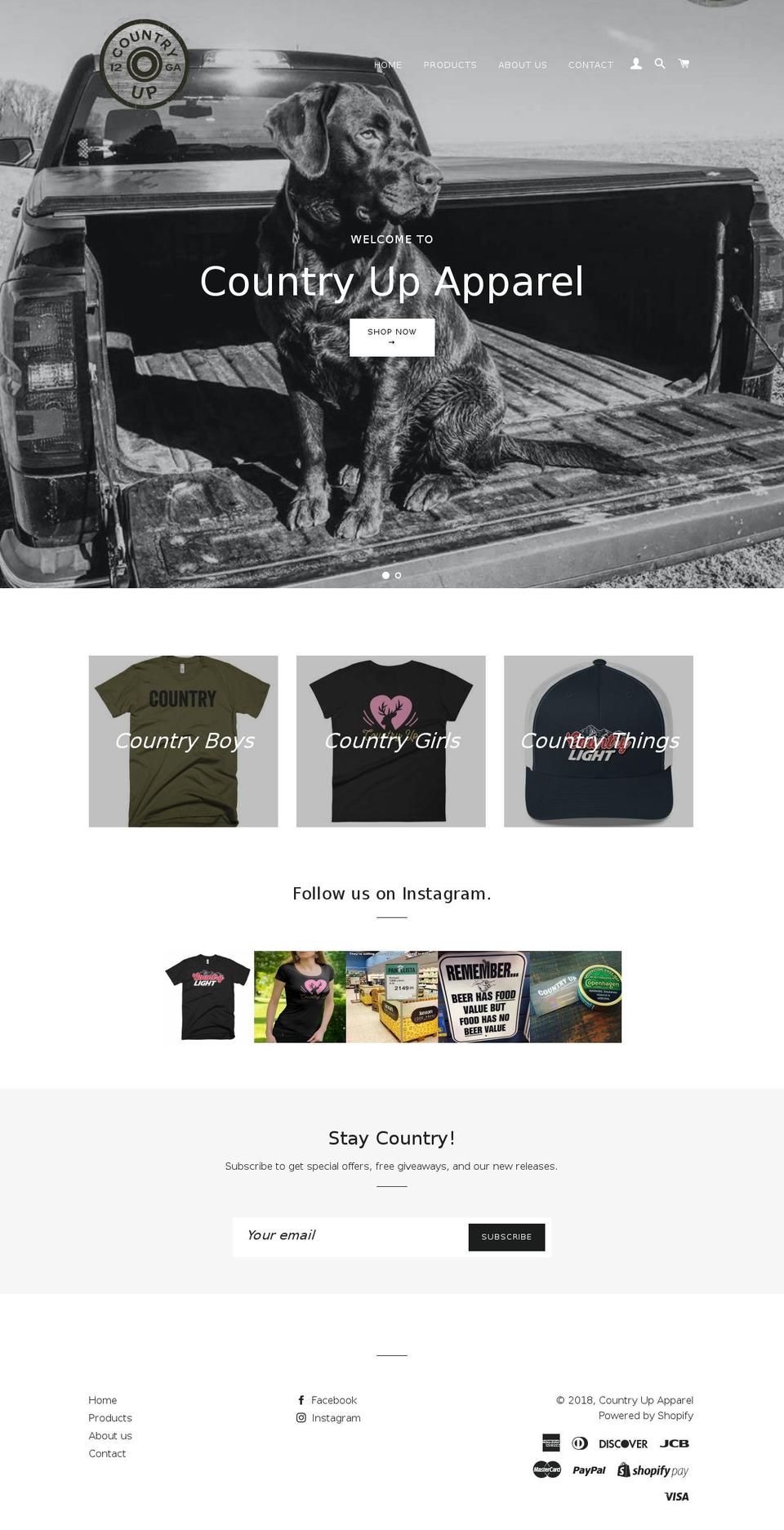 countryupapparel.com — Shopify storefront screenshot