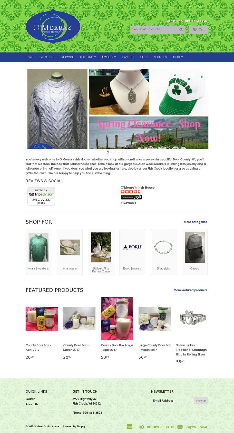 countydoorirish.com shopify website screenshot