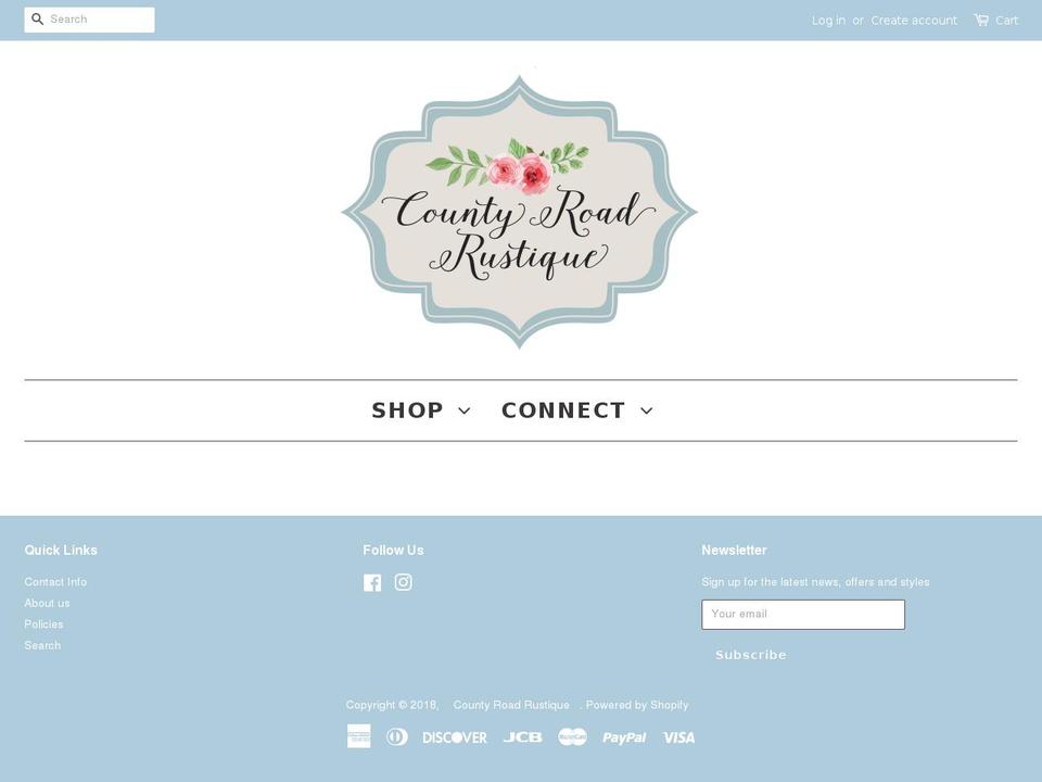 countyroadrustique.com shopify website screenshot