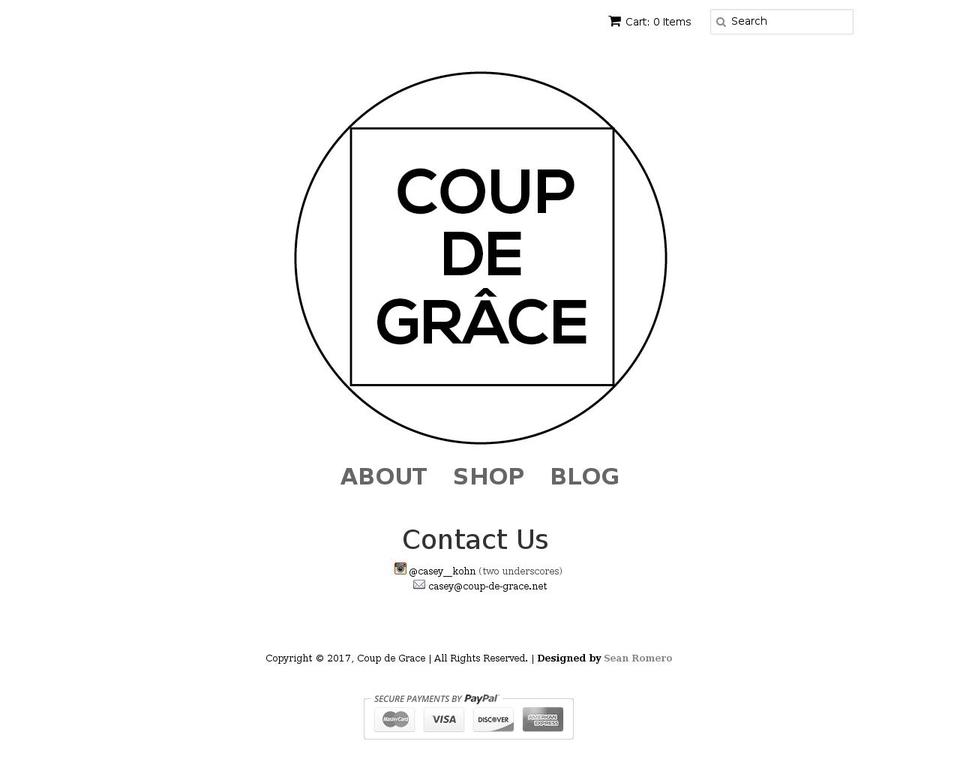 coup-de-grace.net shopify website screenshot