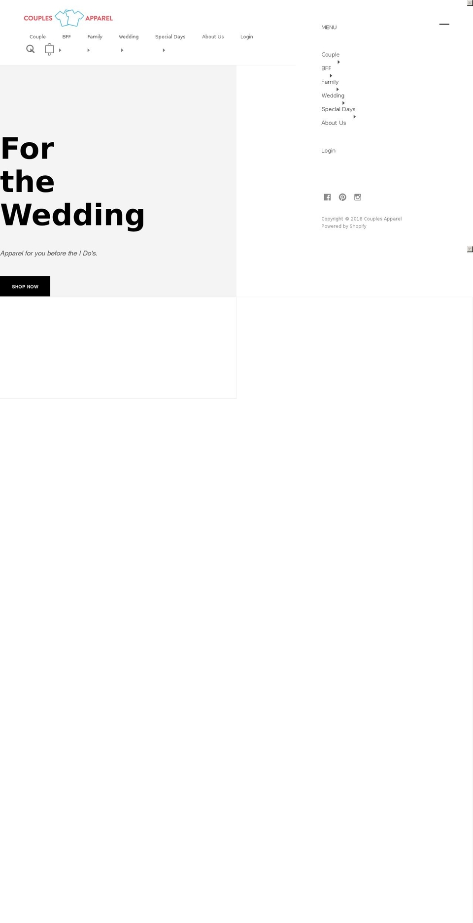 couplesapparel.com shopify website screenshot