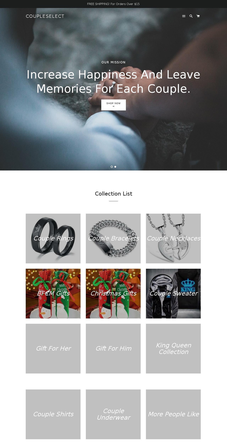 coupleselect.com — Shopify storefront screenshot