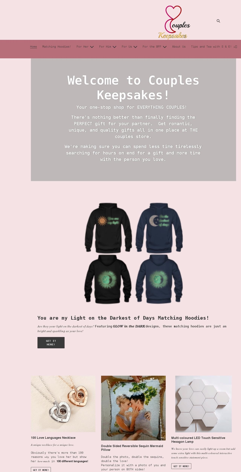 coupleskeepsakes.com shopify website screenshot