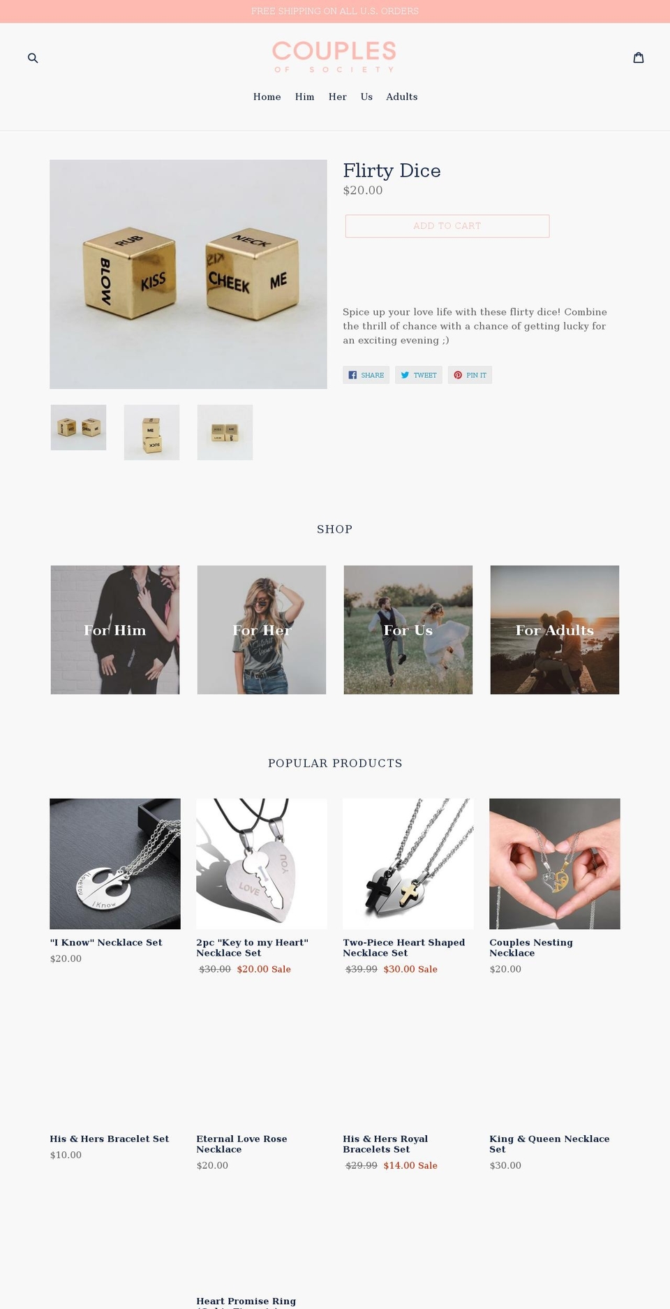 couplesofsociety.com — Shopify storefront screenshot