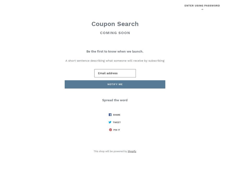 couponsearch.net shopify website screenshot