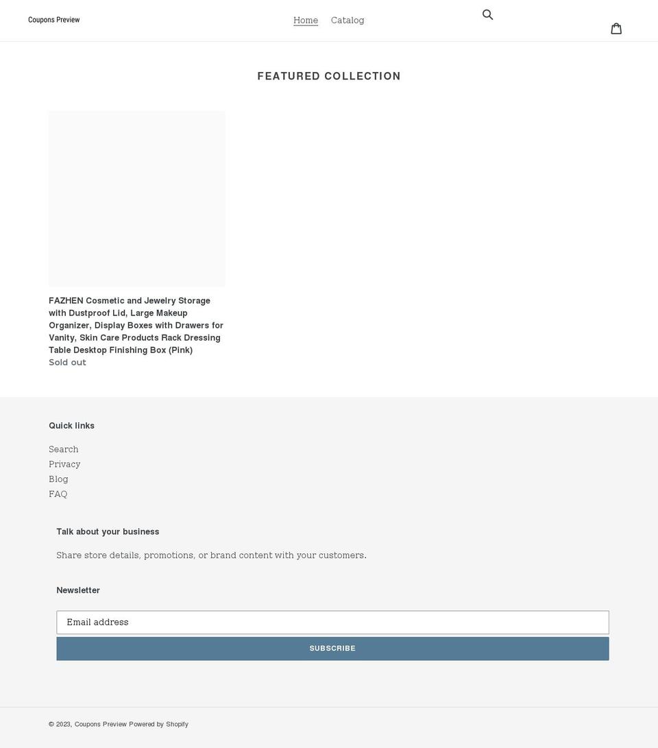 couponspreview.com shopify website screenshot