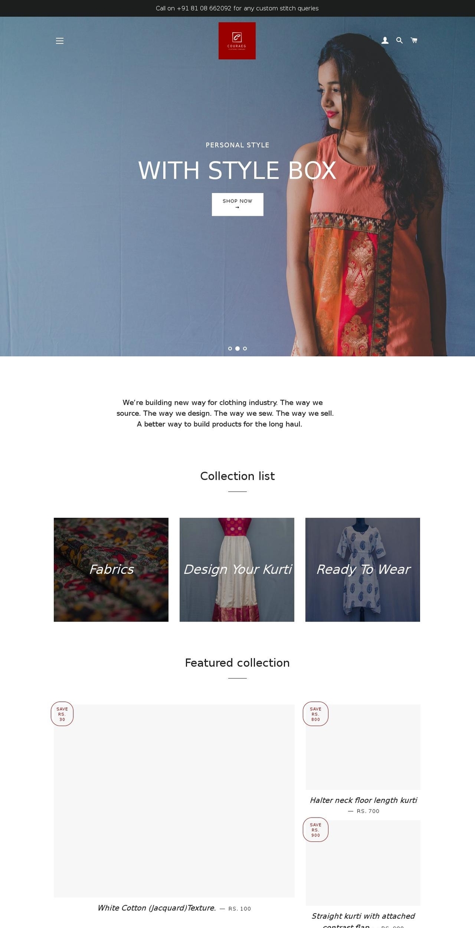 couraeg.com — Shopify storefront screenshot