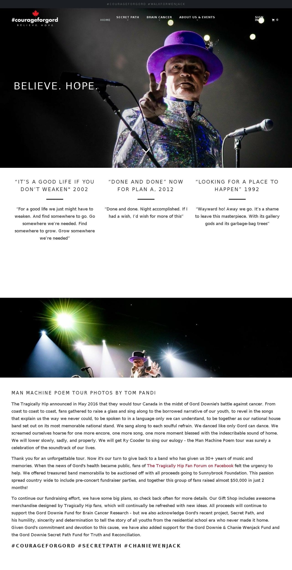 Live Parallax Shopify theme site example courageforgordtoronto.com